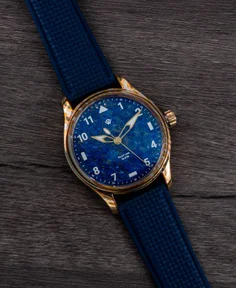 Wicked Watch Co. Anniversary Flieger Mokume Gane & Lapis