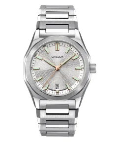Circula Watches Facet 38 Silver Steel Strap with Butterfly Clasp