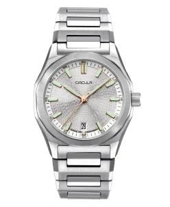 Circula Watches Facet 38 Silver Steel Strap with Butterfly Clasp
