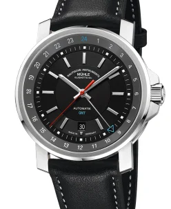 Mühle Glashütte 29er Big GMT with black leather strap