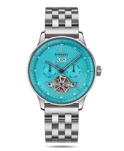 Boderry THE CHECKMATE Complication Automatic Watch with Date,Day,Month Display -Turquoise & Bracelet