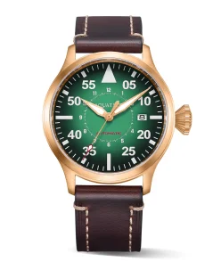 Aquatico Bronze Horizon Hawk Gradient Green Dial Automatic Pilot Watch