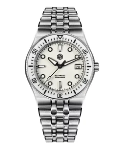 San Martin SN0148-GB2 White Dial White Bezel Insert