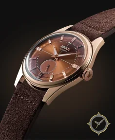 Argos Watch Co Apollo III Chocolate Brown Rose Gold Leather