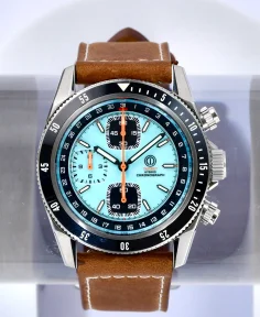 MMI Watches TURRET MARINE CHRONOGRAPH V2 ICE BLUE MODEL TRC-22L (LEATHER/RUBBER STRAPS)