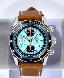 MMI Watches TURRET MARINE CHRONOGRAPH V2 ICE BLUE MODEL TRC-22L (LEATHER/RUBBER STRAPS)