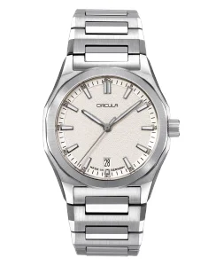 Circula Watches Facet 38 White Steel Strap with Butterfly Clasp