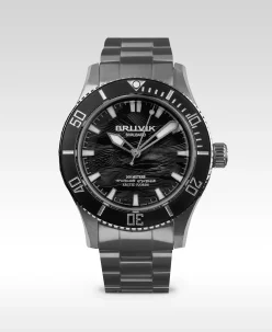 Bruvik Svalbard Arctic Fjords Wave Dial Black
