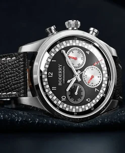 Boderry ASYMMETRY Mechanical Chronograph with Domed Sapphire Crystal Black