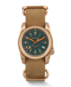 Boderry VOYAGER 100M Waterproof Bronze Automatic Field Watch Sandstone Green