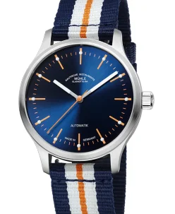 Mühle Glashütte Panova Blue with 3-colored strap