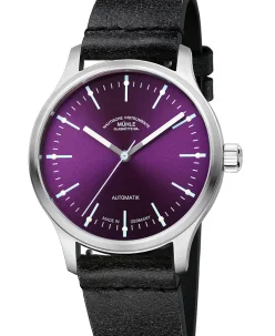 Mühle Glashütte Panova Violet with black/grey Leather strap