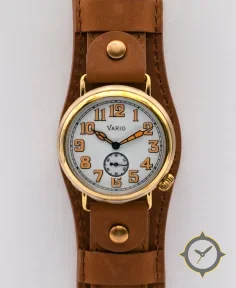 Vario 1918 Trench Brass White Dial with Orange Lume Watch