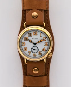 Vario 1918 Trench Brass White Dial with Orange Lume Watch