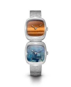 Dennison Dual Time Mini Tiger Eye & Opal Diamonds