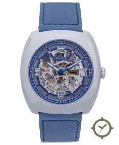 Heritor Automatic Gatling Skeletonized Leather-Band Watch