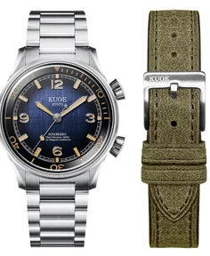 Kuoe SOMBRERO 90-011, Gradient Navy, Linen Textured Dial, 20 BAR Water Resistant