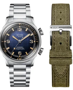 Kuoe SOMBRERO 90-011, Gradient Navy, Linen Textured Dial, 20 BAR Water Resistant