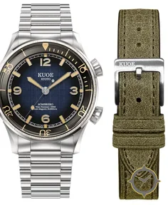 Kuoe SOMBRERO 90-011, Gradient Navy, Linen Textured Dial, 20 BAR Water Resistant