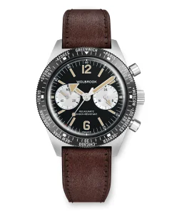 Wolbrook Skindiver WT Chrono-Mecaquartz Black Bezel Vintage Reverse Panda Chronograph