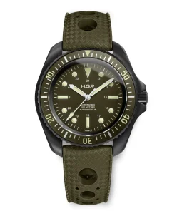 HGP Dive Watches Diver 200M Automatic Commando Diving Watch Green & Black PVD