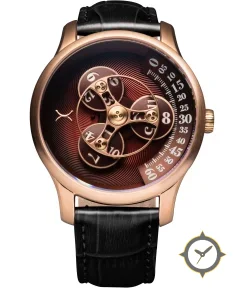 Triptych Automatic Wandering Hour Rose Gold Wine