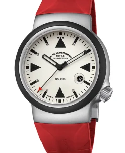 Mühle Glashütte S.A.R. Rescue-Timer LUMEN with a red rubber strap
