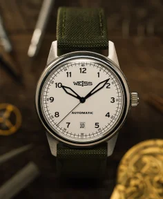 Weiss Watch Company Automatic Standard Issue Field Watch with Date - White Dial