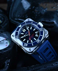 Aquatico Steel Man Tritium Blue Dial Dive Watch