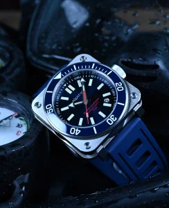 Aquatico Steel Man Tritium Blue Dial Dive Watch