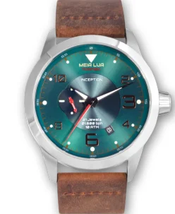 Meia Lua Watches BOREAL MOONRISE Silver Case - Distressed Leather