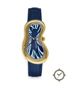 Exaequo Classic Melting Stainless steel 316L Blue PVD Yellow Gold