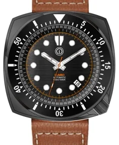 MMI Watches DUMBO 500M DIVE WATCH DLC 316L NH35 "LEATHER PACKAGE" DB8NHS