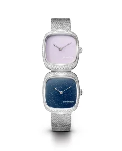 Dennison Dual Time Mini Pink Malaysian Jade & Aventurine Diamonds