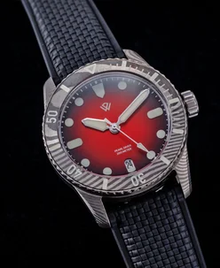 Wicked Watch Co. Pearl Diver Red Dial