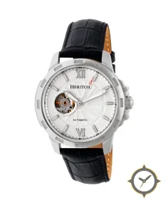 Heritor Automatic Bonavento Semi-Skeleton Leather-Band Watch