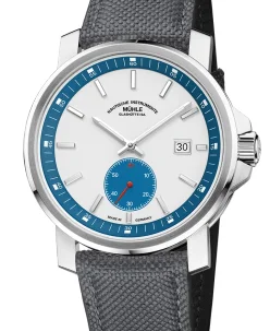 Mühle Glashütte 29er Big Small Second in stone white with dark grey Canvasstrap