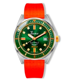 Squale Matic S Green Two Tone Mosaic Rubber