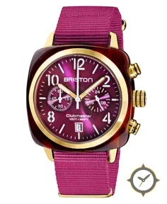 Briston Clubmaster Classic - Chrono - Gold - Cardinal Red
