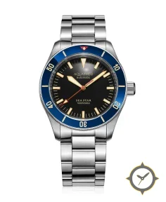Sea star V2 black dial Blue ceramic bezel (NH35) No Date