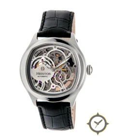 Heritor Watches Heritor Automatic Odysseus Leather-Band Skeleton Watch