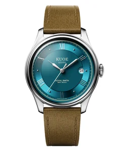 Kuoe ROYAL SMITH 90-006 80 hrs Power Reserve, Blue, Larger