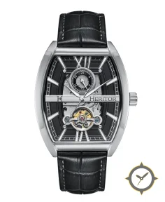 Heritor Automatic Masterson Semi-Skeleton Leather-Band Watch