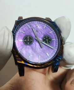 Wicked Watch Co. Peacock Timascus Chronograph Purple MOP