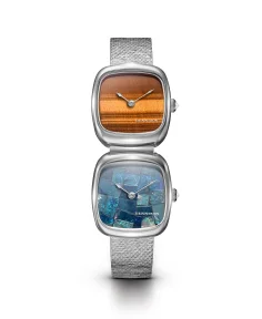 Dennison Dual Time Mini – Tiger Eye & Opal Tiger Eye & Opal in Steel