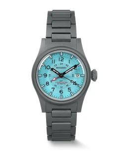 Boderry LANDMASTER GMT Titanium Automatic Tritium Field Watch Ice Blue-bracelet