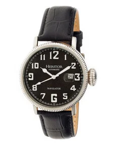 Heritor Watches Heritor Automatic Olds Leather-Band Watch Silver/Black/Black