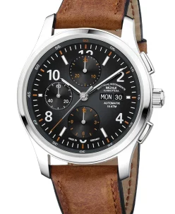 Mühle Glashütte Lunova Chronograph with vintage leather strap