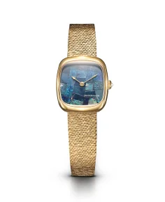 Dennison Mini Opal in Gold Gold Bark Mesh