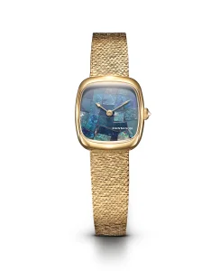 Dennison Mini Opal in Gold Gold Bark Mesh